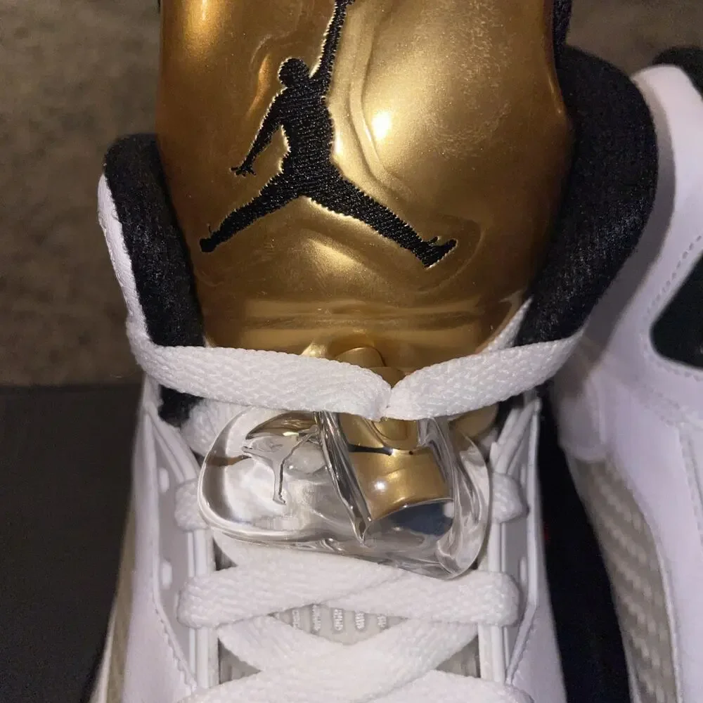 Size 10 - Air Jordan 5 Retro Olympic New In Box White Black Gold
